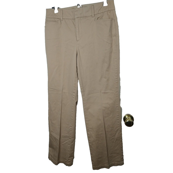 JM Collection Woman 10 Pants Brown Trousers Straight Leg Zip Button casual - Picture 1 of 10